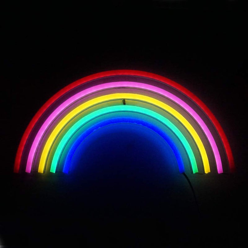 NiniTe LIGHTS Rainbow Neon Light, Cute Colorful Neon Rainbow Sign, USB Powered Night Light as Wall Decor for Kids Room, Bedroom, Christmas, Festival, Party (L) - Image 3